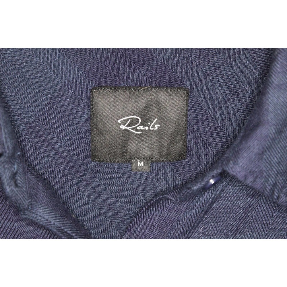 Rails Plaid Flannel Long Sleeve Shirt Dress Dark Navy Green Womens Medium H10707 - Picture 3 of 8